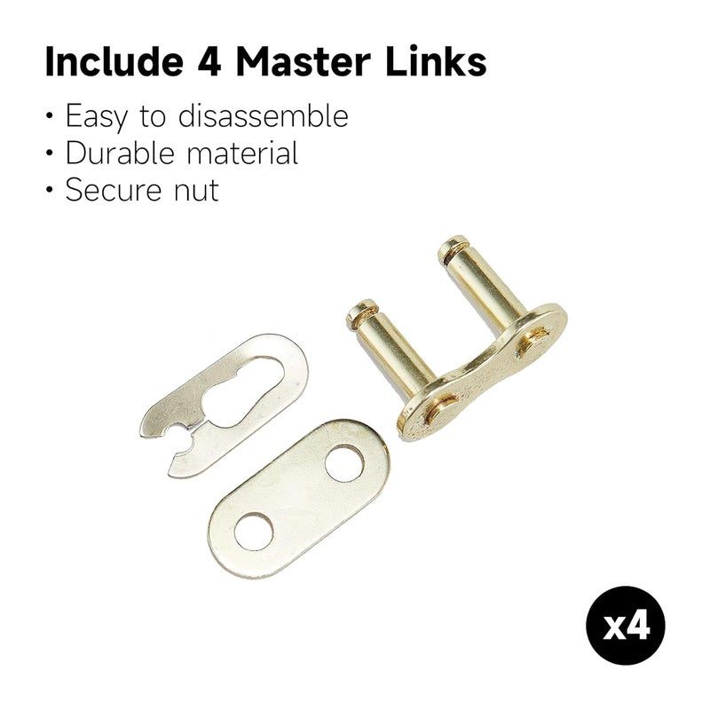 HILAKE 428 Motorcycle Chain 130 Links Non O-Ring with Connecting Master Link and Chain Breaker Heavy Duty Drive Chain for Motorcycle Bicycle Go Kart Mini Trail Bike - Image 4